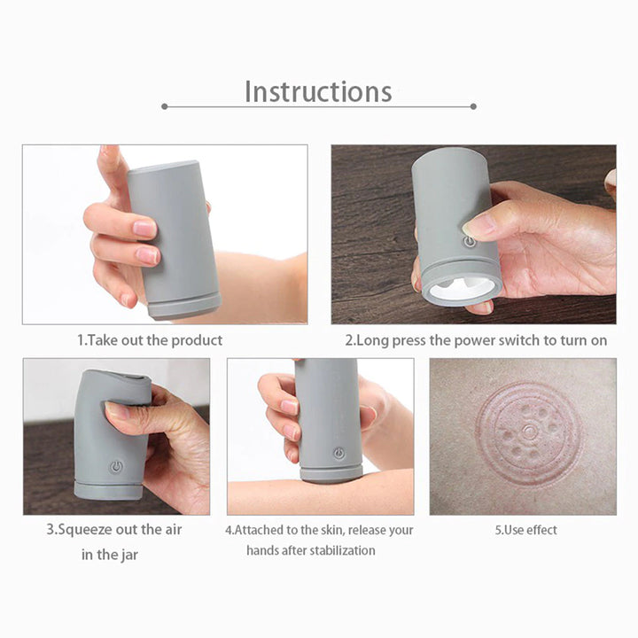 Rechargeable USB Electric Magnetic Pulse Silicone Cupping - Magic Jar Massager