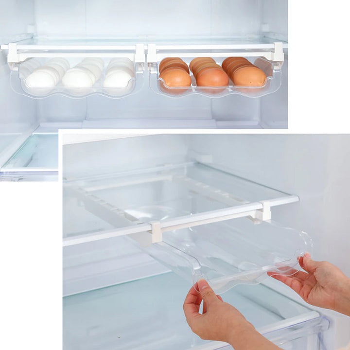 Adjustable Kitchen Egg Organizer Storage Rack Box Fridge Freezer Shelf Holder