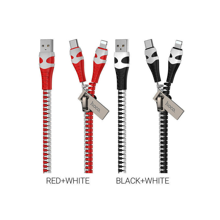 Hoco Cable 2-in-1 USB to Lightning / Type-C “U97 Zipper”