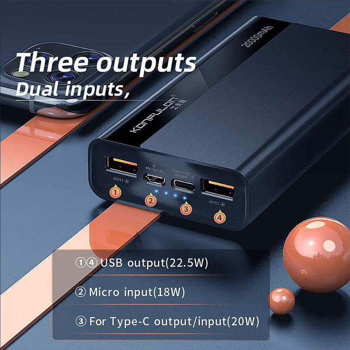 Konfulon A16Q Powerbank 20000mAh Fast Charging 22.5w