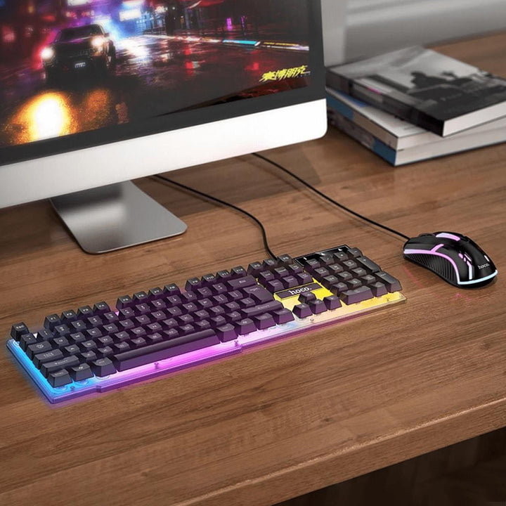 HOCO GM11 Terrific Glowing Gaming Keyboard And Mouse Set