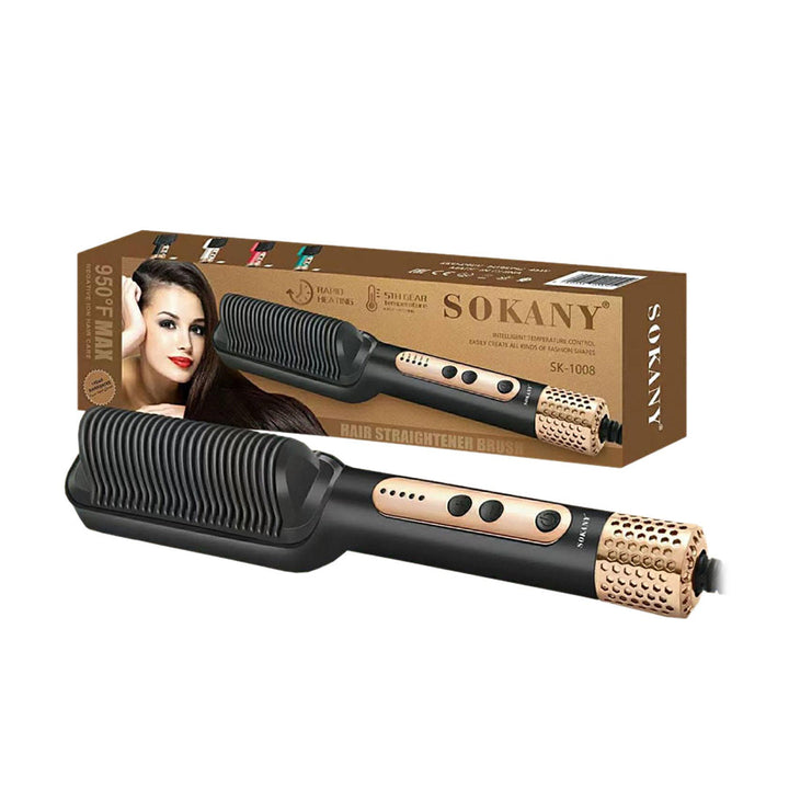 Sokany hair straightening brush heats up in less than 30 seconds