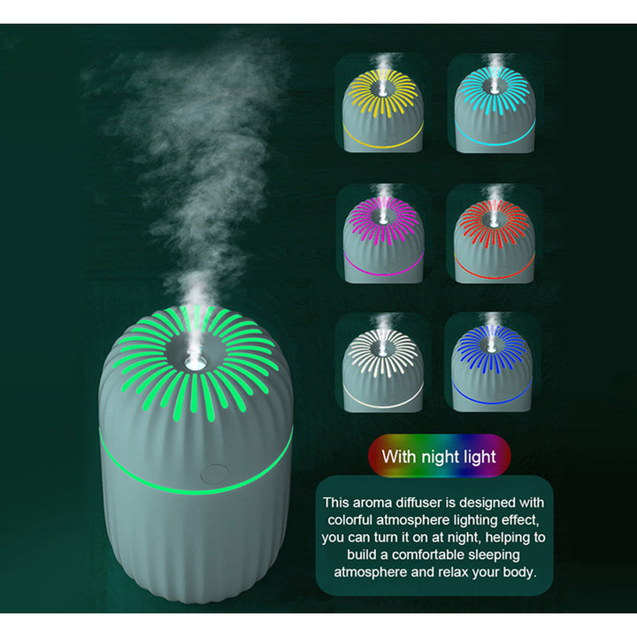 300ml Portable Diffuser Air Humidifier with USB and Colorful Night Light