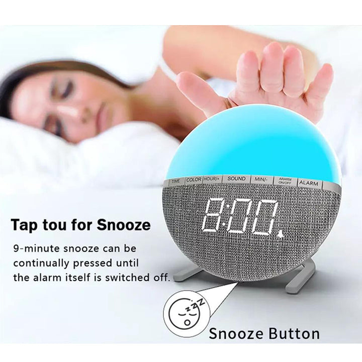 Color Changing LED Night Light Digital Alarm Clock for Bedroom and Living Room