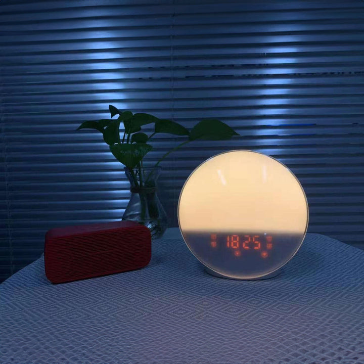 Wake Up Light Sunrise Alarm Clock with 7 Colors LED Night Light Adjustable With FM Radio and Snooze Functions