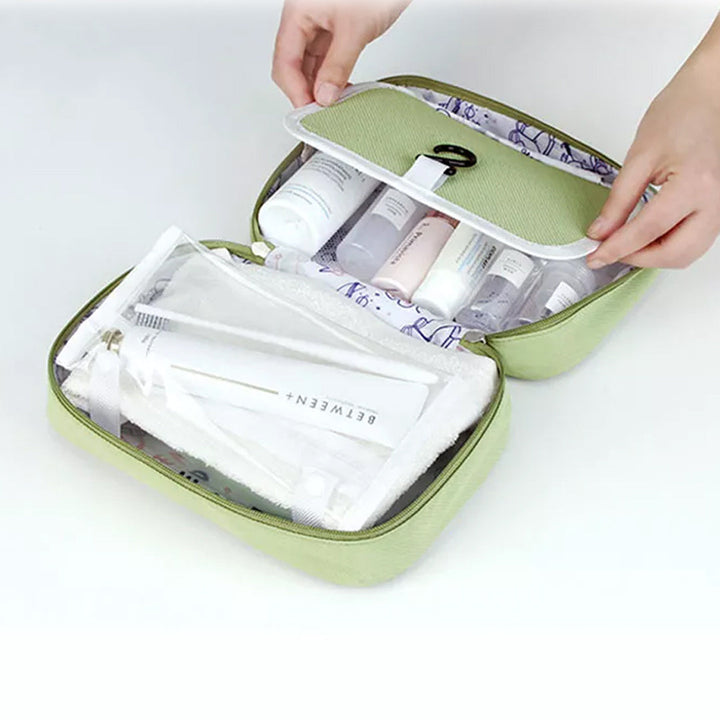 Portable Cosmetic Bag Travel Wash Bag Hanging Organizer Bag Foldable Toiletry Bathroom Bag 