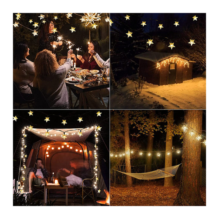 Solar Star String Lights With 8 Lighting Modes Waterproof Solar Powered