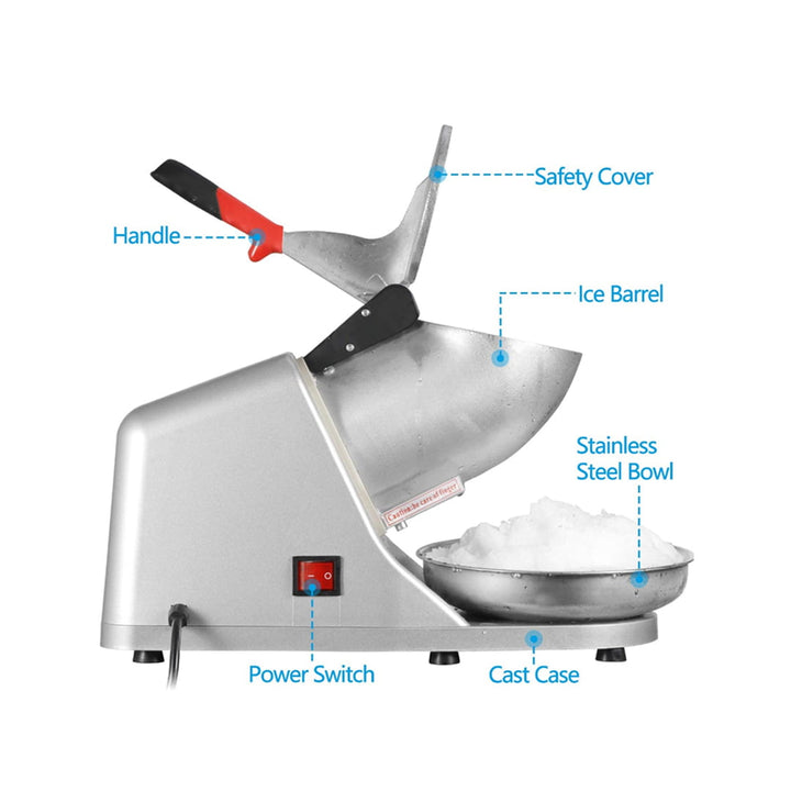 Electric Ice Shaver Machine, Ice Crusher, Stainless Steel Snow Cone Maker