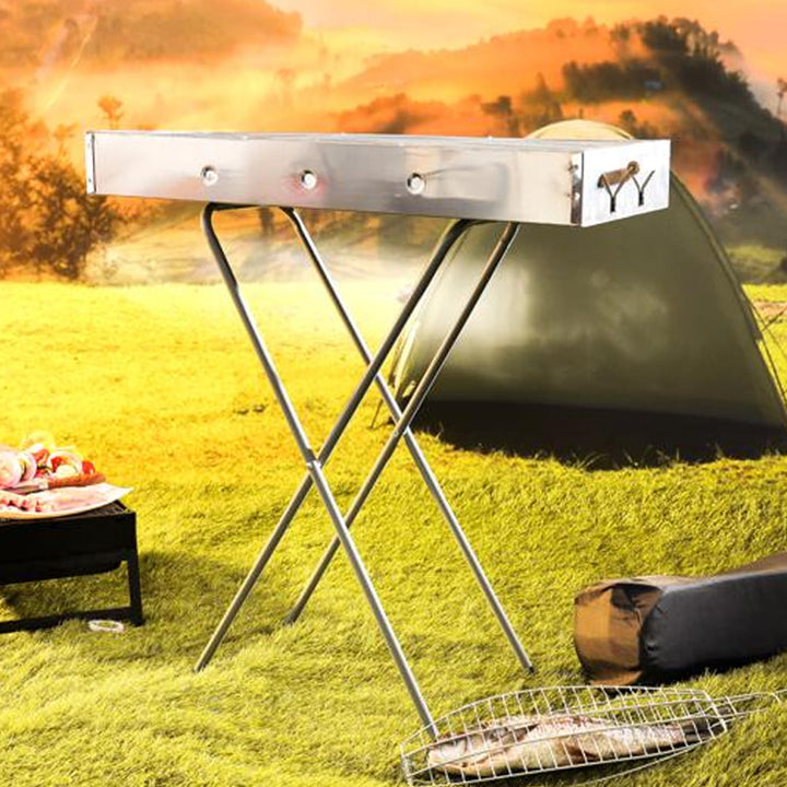 Stainless Steel Foldable Portable Barbecue Grill Holder