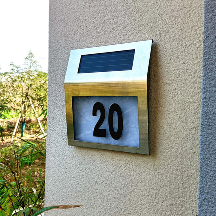 Solar Powered LED Lamp Designed to Illuminate Your House Number Waterproof