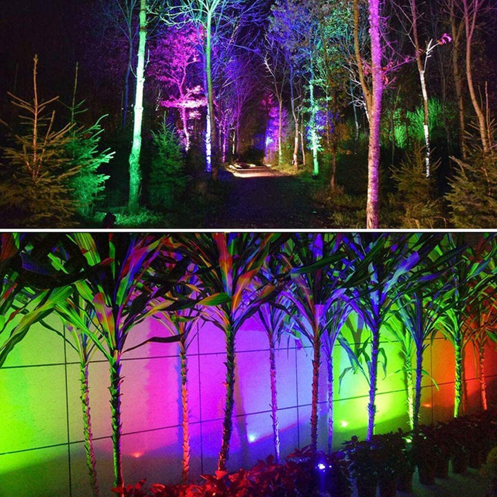 Solar Lights Outdoor 9 LEDs Multi-Color Spot Light with Auto On/Off, Waterproof Spotlight Solar Garden Lights