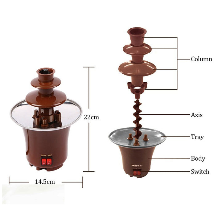 Mini Portable Electric Chocolate Fountain Three Decks