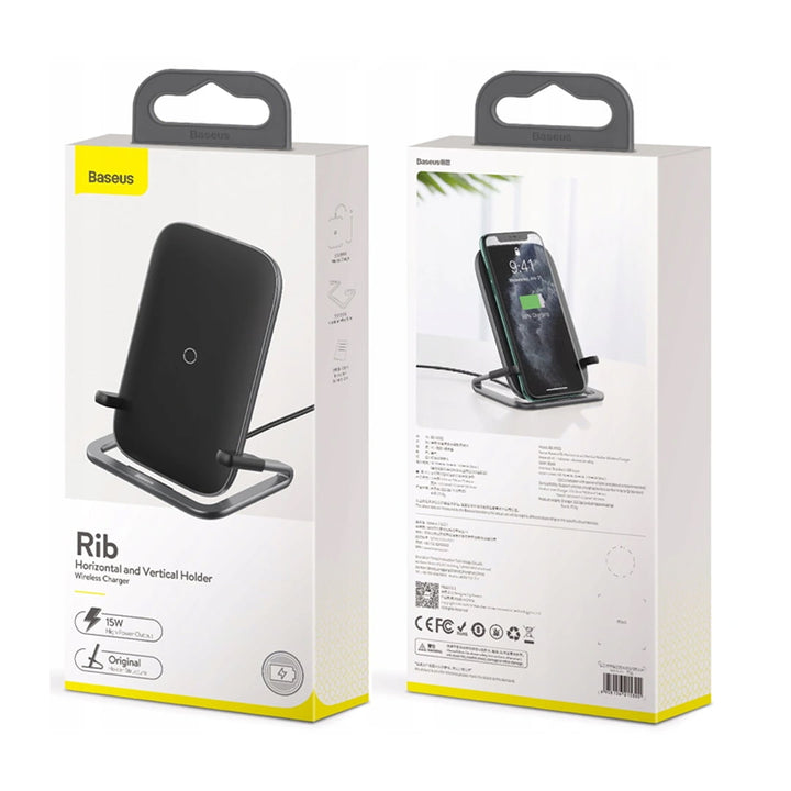 Baseus 15W Rib Horizontal and Vertical Holder Wireless Charger