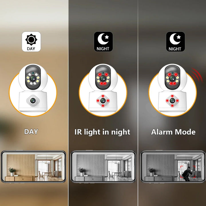 4K 8MP Dual Lens WIFI PTZ Camera AI Human Auto Tracking Indoor 4MP NVR Home Secuity CCTV Surveillance IP Camera