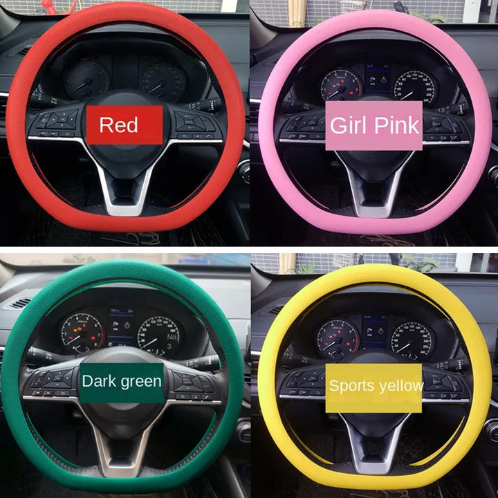 Interior Car Silicone Steering Wheel Cover Heat-Resistant Corrosion-Resistant and Non-Slip