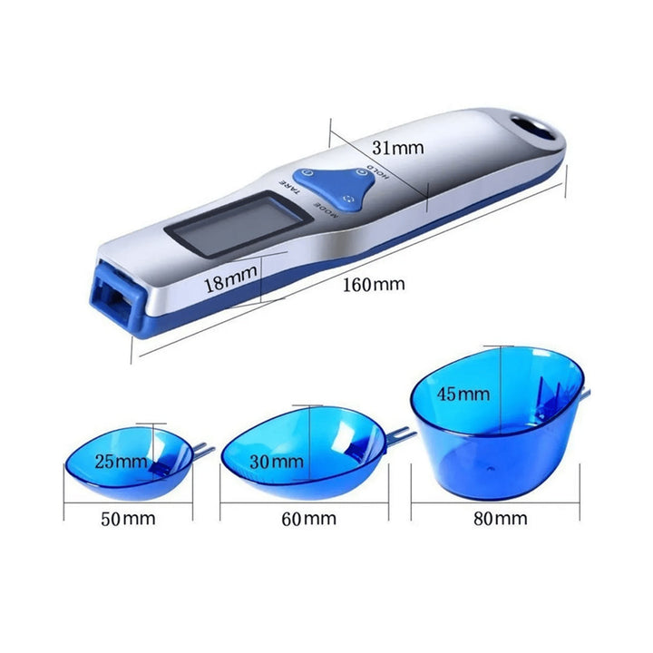 Digital Kitchen Scale Spoon Electronic Food Scale with 3 Measuring Spoons