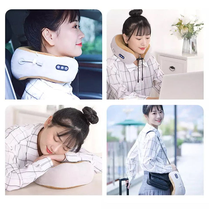 U Shaped Neck Back Sleep Side Pillow Travel Kneading Massager Shiatsu Shoulder Neck Massager