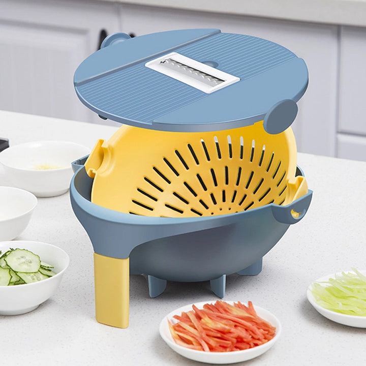 Multifunctional Rotate Vegetable Cutter With Drain Basket