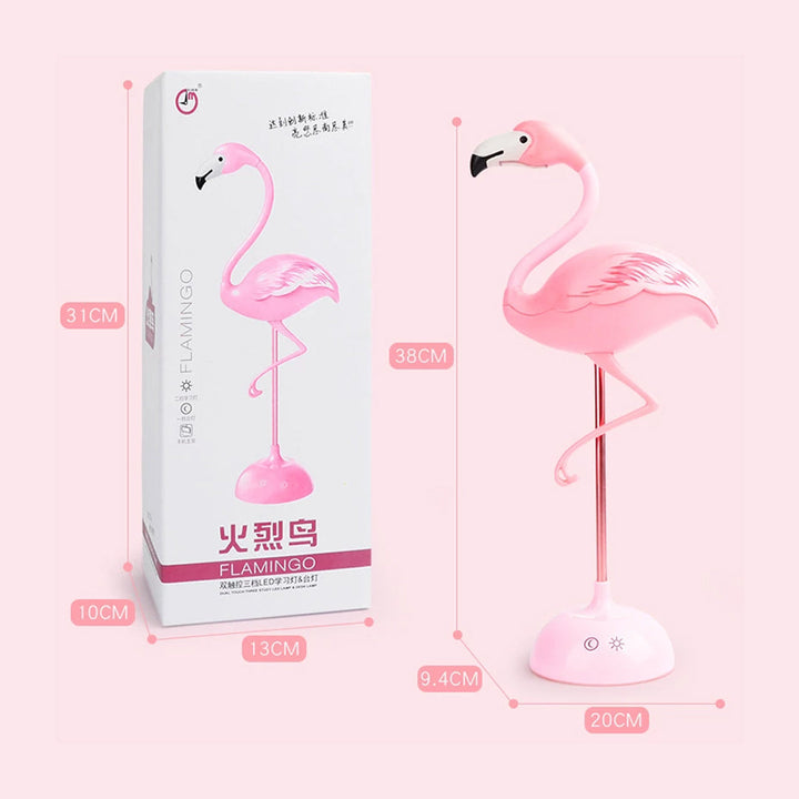 LED Flamingo Night Light Touch Reading Table Lamp USB Charging