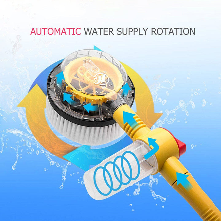 Automatic Rotating Pressure Mist Sponge Cleaner Brush Non-slip Handle with Soap Tank