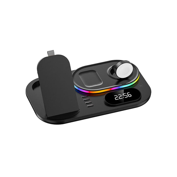 Wireless Charging Station with RGB Light and Digital Clock