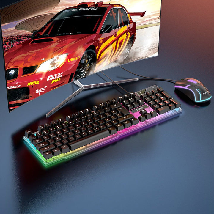 HOCO GM11 Terrific Glowing Gaming Keyboard And Mouse Set