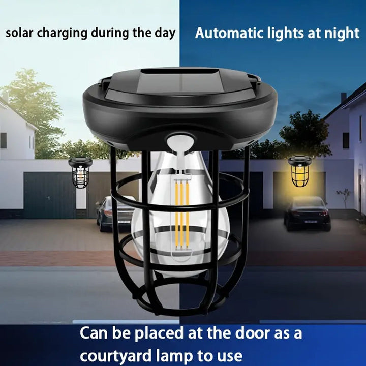 Waterproof Solar Powered Light Lamp with Handle with 3 Lighting Modes and Motion Sensor