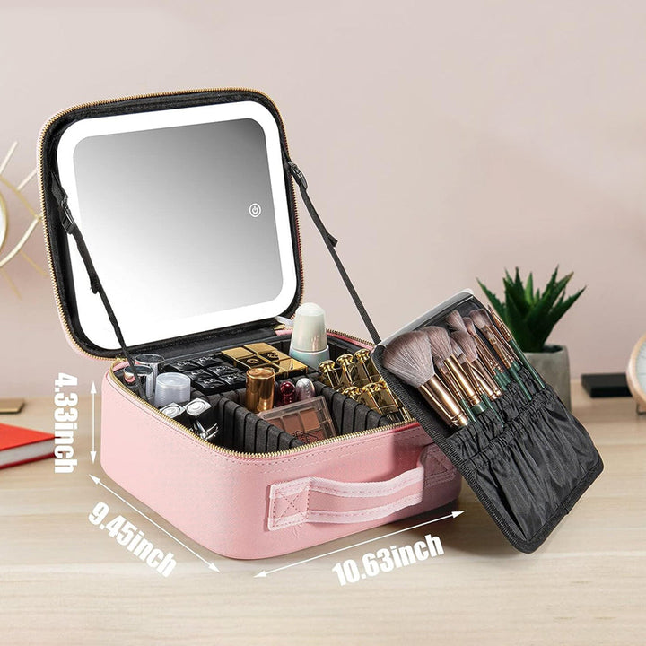 Makeup Travel Case with Mirror LED Light