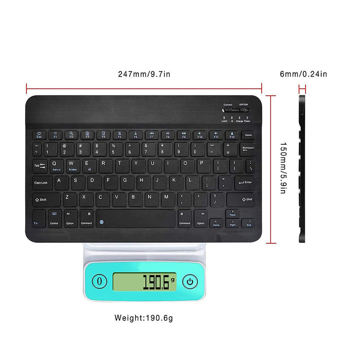 Wireless Bluetooth Keyboard Ultra-Thin Sleek Design for PC and Mobile Devices