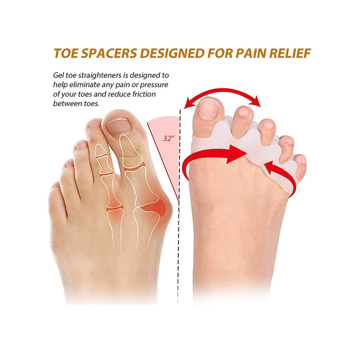 Silicone Toe Separator Pair for Muscle Relaxation and Pain Relief