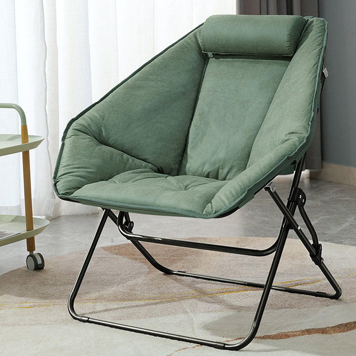 Soft Velvet Folding Hexagonal Chair with Two Frames