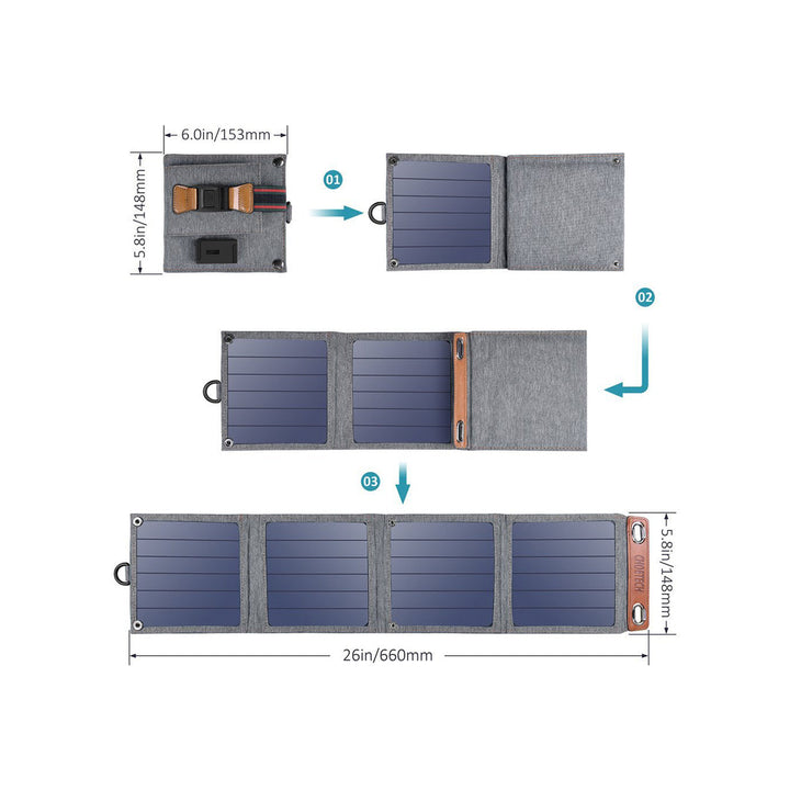 Choetech Solar Charger (SC004) 14W Lightweight Foldable Solar Charger