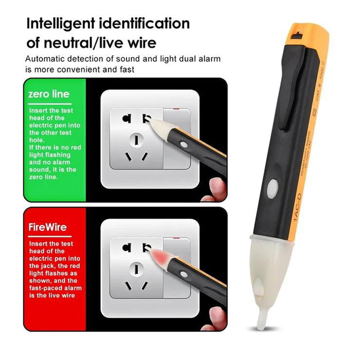 Non-contact Electricity Tester Pen with LED Light and Alert to Detect Electricity in Wires and Cables