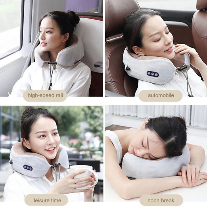 U Shaped Neck Back Sleep Side Pillow Travel Kneading Massager Shiatsu Shoulder Neck Massager