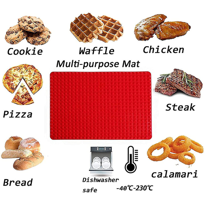 Pyramid Pan Silicone Baking Mat, Heat Resistant, Half Sheet, Fat Reducing Mats