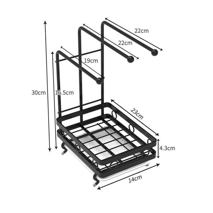 Multipurpose Carbon Steel Kitchen Sink Caddy Organizer Countertop Adhesive Rag Sponge Holder