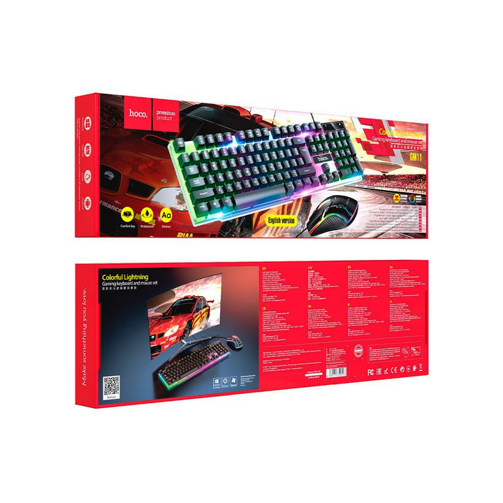 HOCO GM11 Terrific Glowing Gaming Keyboard And Mouse Set