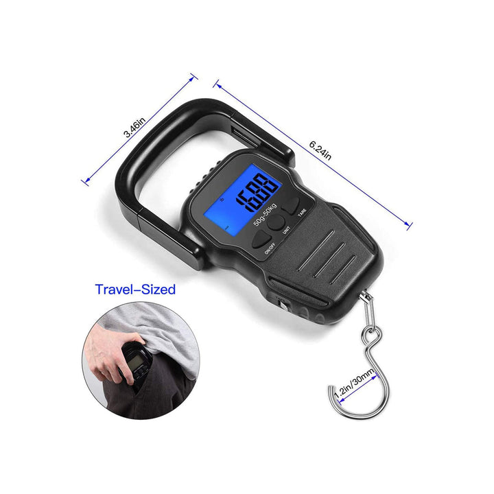 Digital scale weighing up to 50 kg with a hook for hanging with a Large backlit LCD screen