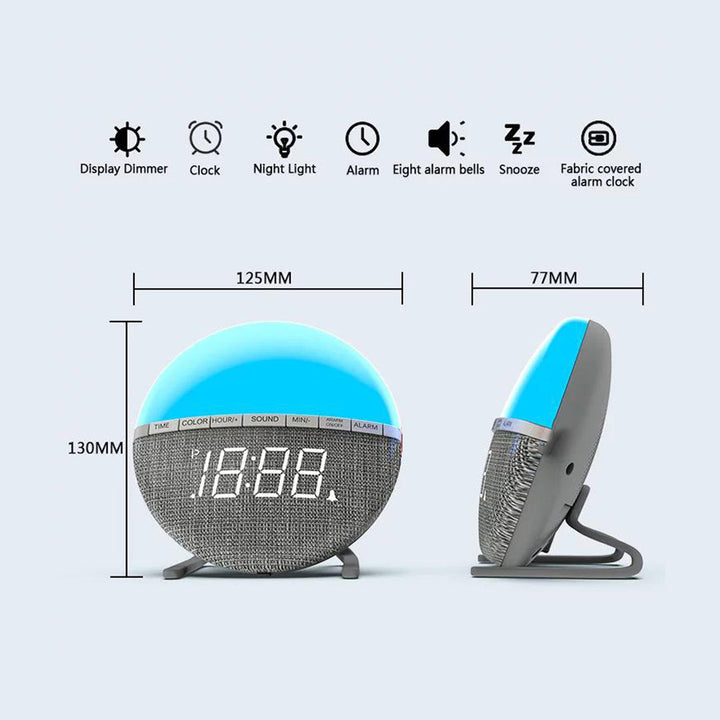 Color Changing LED Night Light Digital Alarm Clock for Bedroom and Living Room