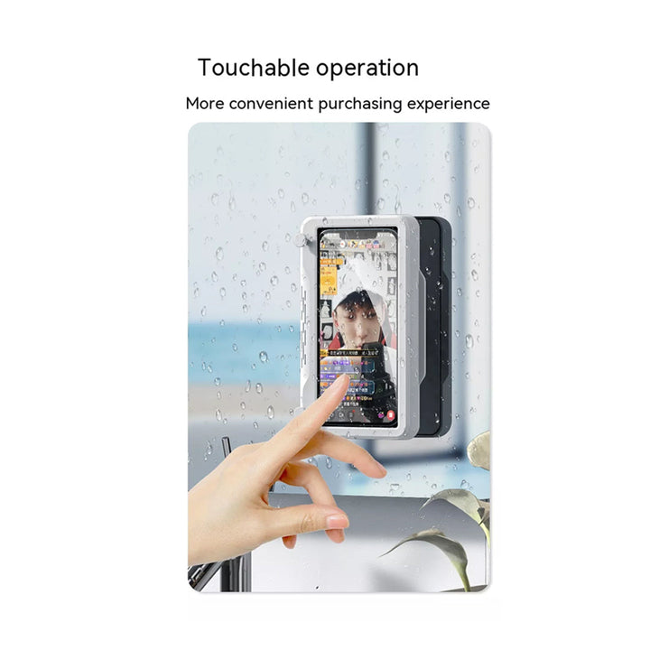 Wall-Mountable Bathroom and Kitchen Phone Holder Waterproof Touch Easy to Install