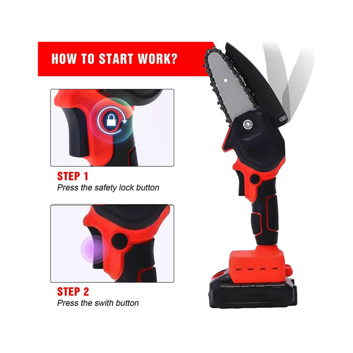 850W Cordless Portable Electric Saw with Comfortable Handle and 2000mAh Rechargeable Battery