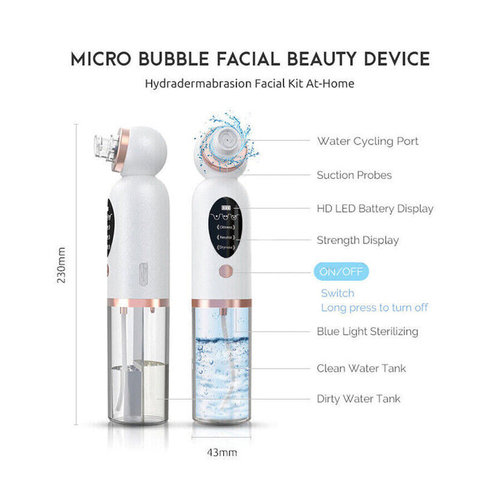 Electric Pore Cleaner and Blackhead and Pimple Removal Device with 5 Rechargeable Suction Heads