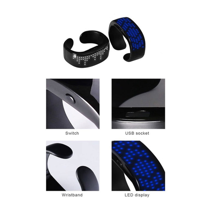 LED Light Wristband Bracelet Colorful Display Dynamic LED Light Bluetooth Bracelet