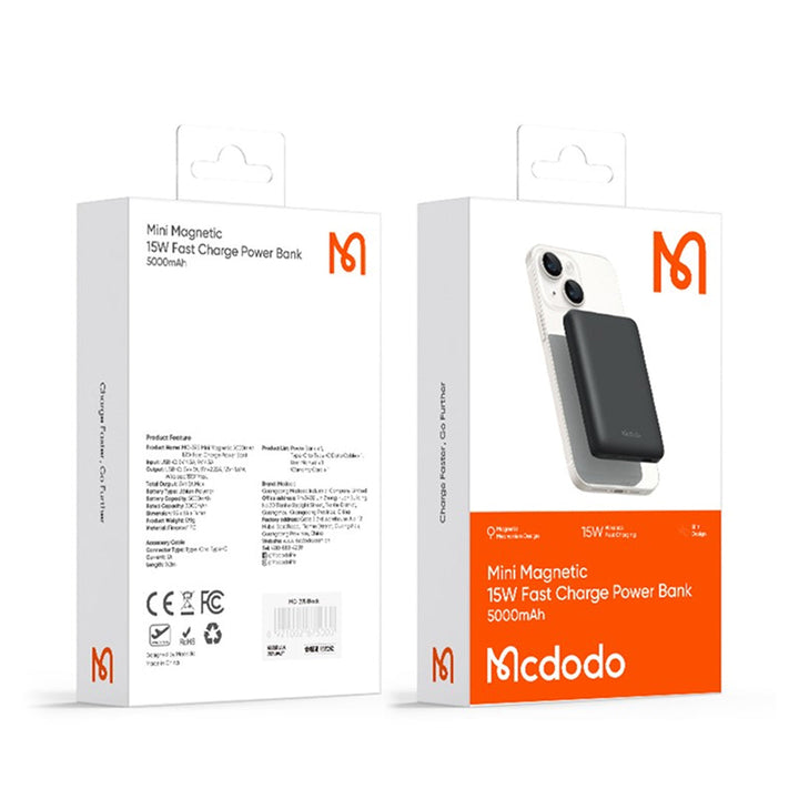 Mcdodo 15W Mini Magnetic Fast Charge Power Bank 5000mAh