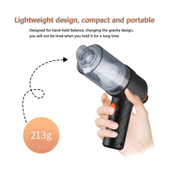 Three-Function Handheld Cordless Vacuum Cleaner - Suction, Blow and Clean