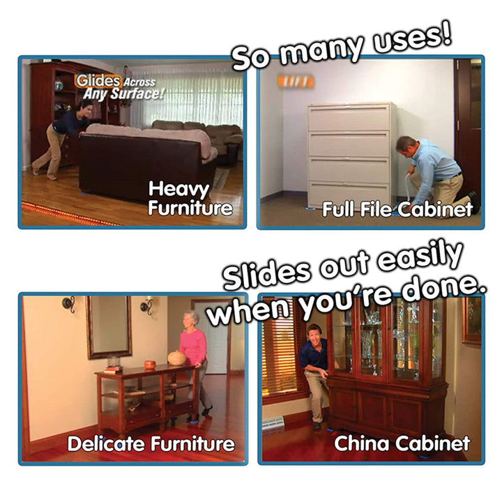 EZ Moves Furniture Moving System with Sliders to Move Heavy Furniture Quickly & Easily 