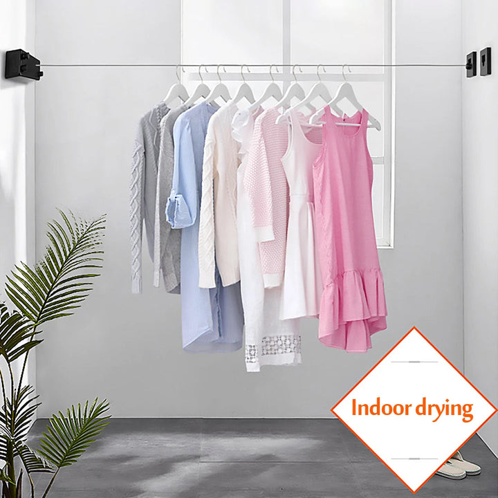 Retractable Laundry Line with Adjustable Stainless Steel Double Rope Wall Mounted Space-Saver Drying Line 420 cm