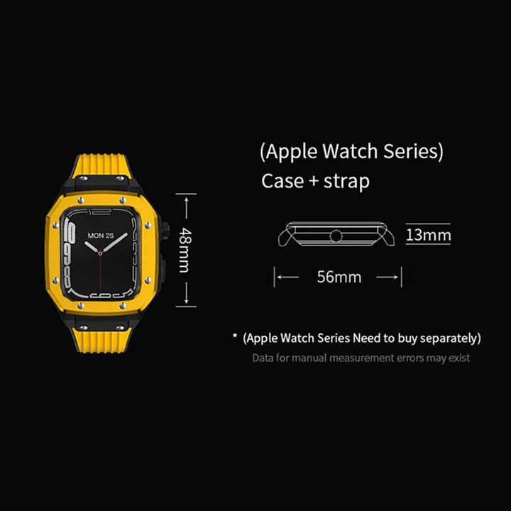 Luxury Modification Kit for Apple Watch Case Band Rubber Strap Accessories for IWatch Series 7 6 SE 5 4 