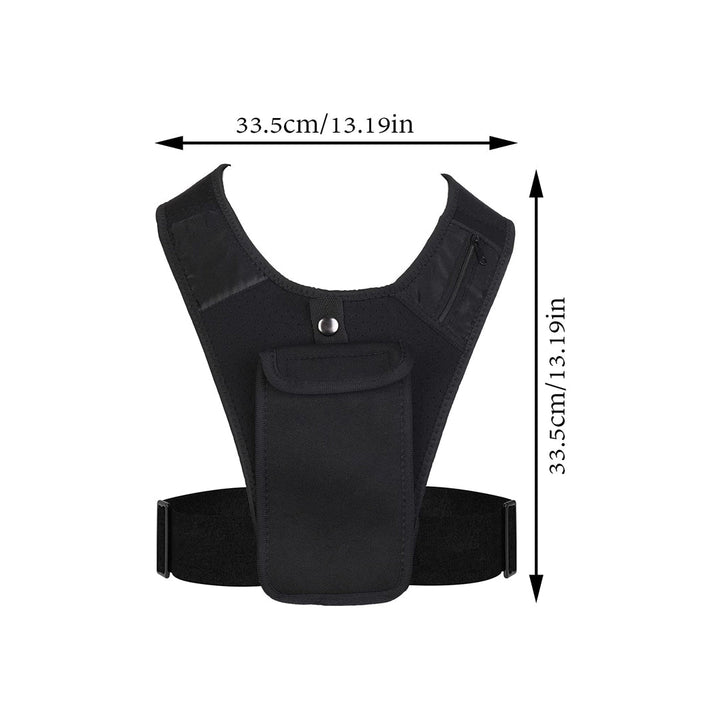 Lightweight Running Vest with Phone Holder on the Chest and Adjustable Water Resistant Waistband