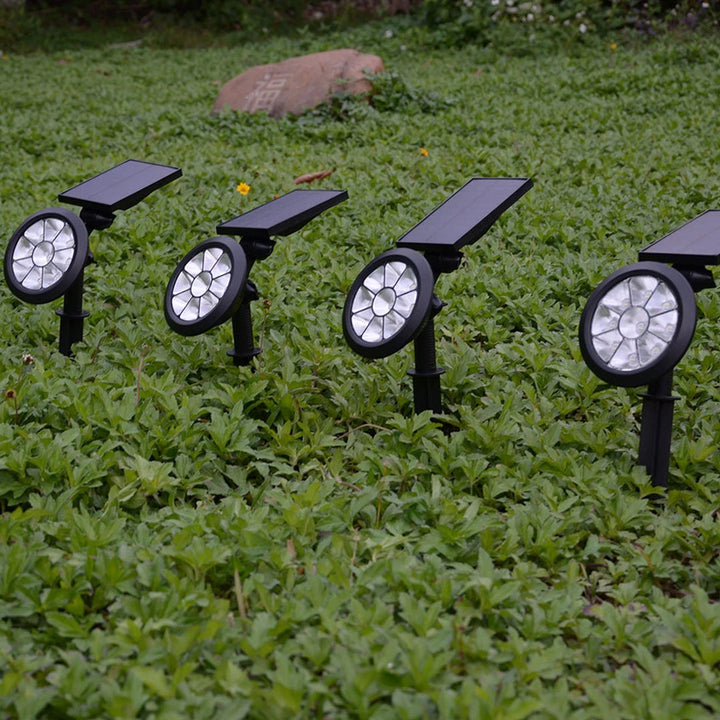 Solar Lights Outdoor 9 LEDs Multi-Color Spot Light with Auto On/Off, Waterproof Spotlight Solar Garden Lights